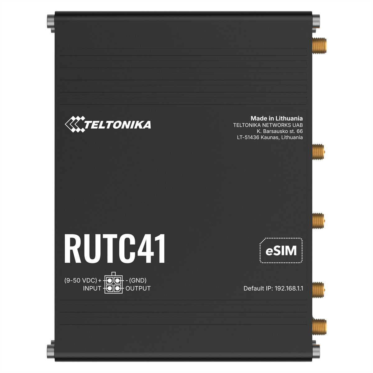 Teltonika RUTC41 VPN-Router – 4G LTE, Wi-Fi 6 Dual-Band, 5× 1G RJ-45, 1× USB, Dual-SIM, Schwarz