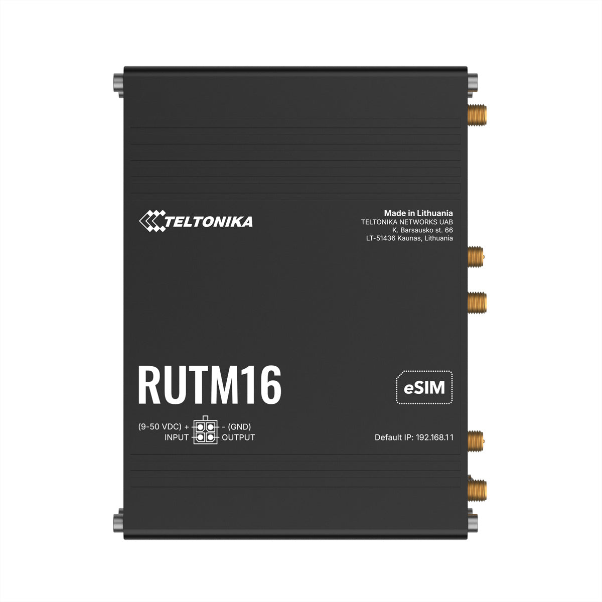 Teltonika RUTM16 WLAN-Router – Wi-Fi 5 (802.11ac), Dual-Band, Cat-6 LTE (eSIM), 4× 1G LAN, RJ-45 WAN