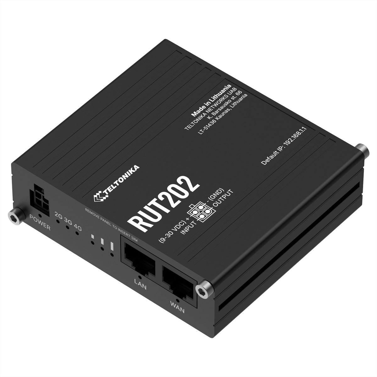 Teltonika RUT202 – LTE Router, Wi‑Fi 4, 1× Fast Ethernet, Dual‑SIM, Schwarz