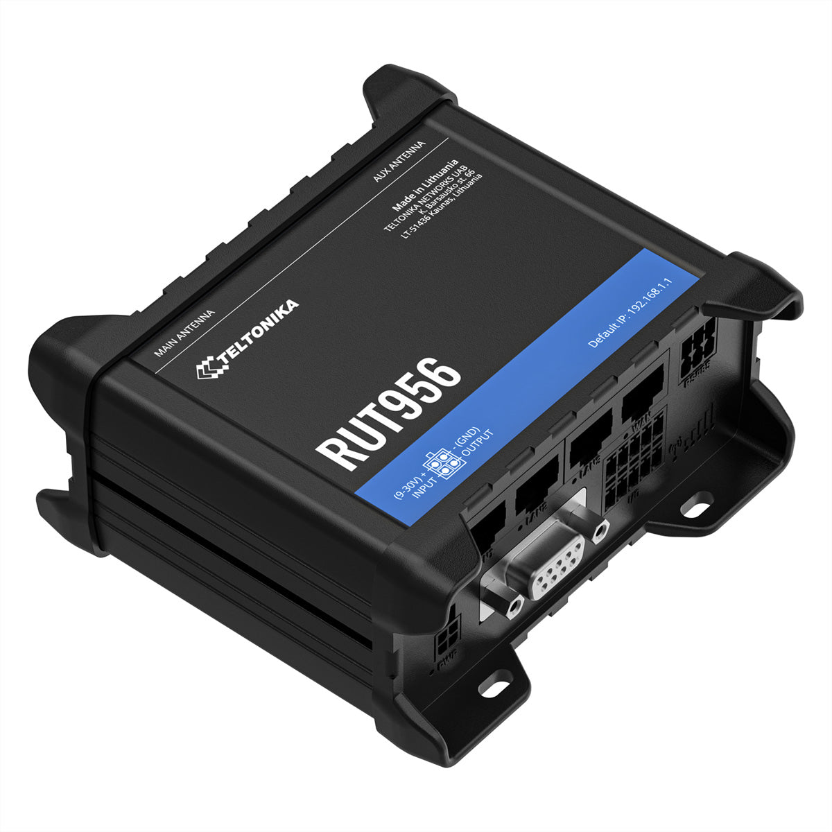 Teltonika RUT956 – LTE Router, Wi-Fi 4, Dual-SIM, 3× Fast Ethernet, Schwarz