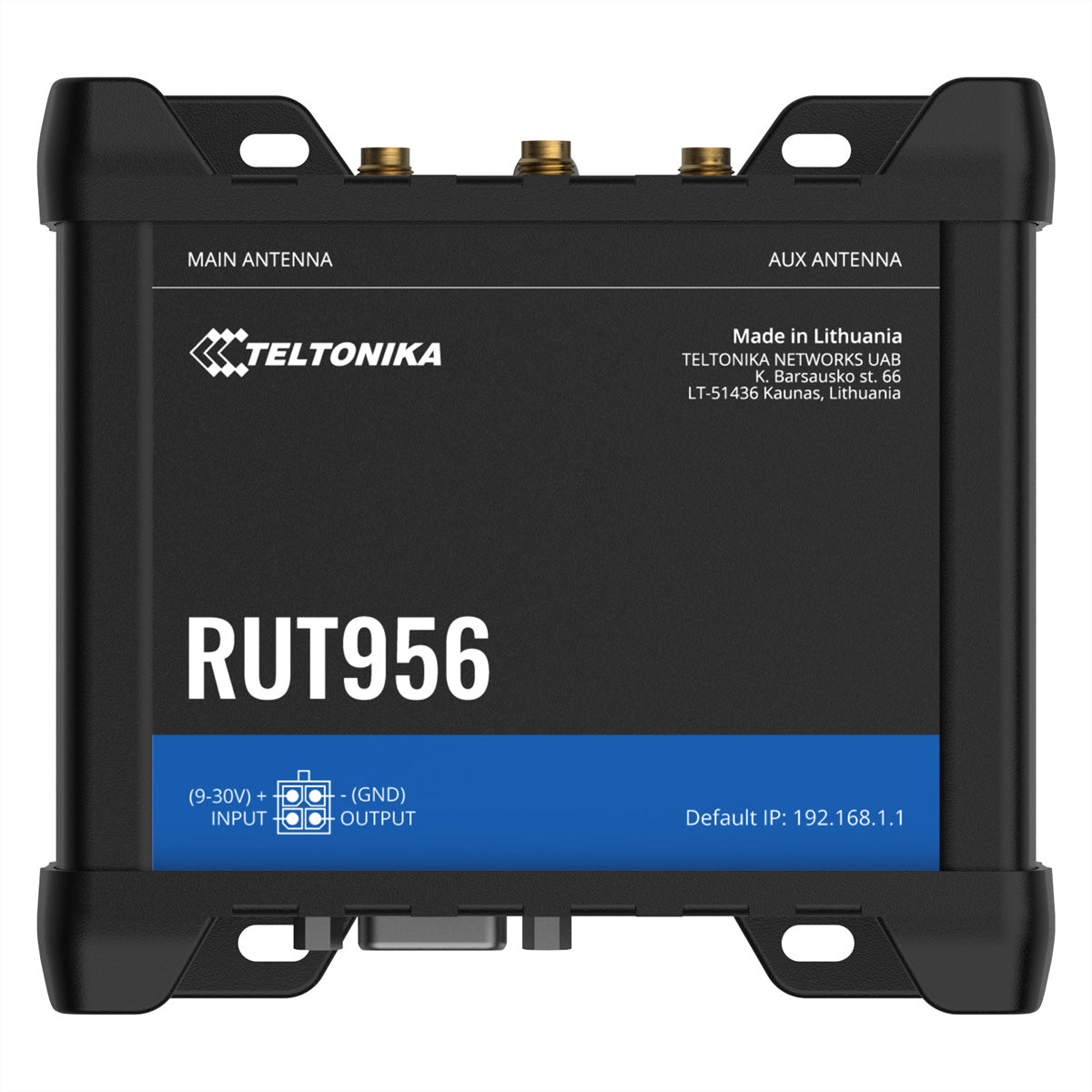 Teltonika RUT956 – LTE Router, Wi-Fi 4, Dual-SIM, 3× Fast Ethernet, Schwarz