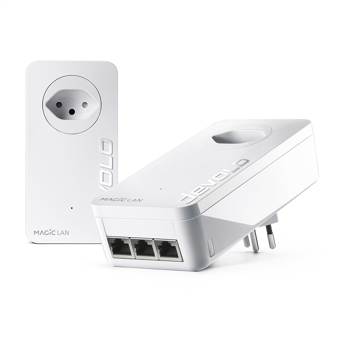 Devolo Magic 2 LAN – Powerline-Kit (2er-Set) – 2400 Mbit/s, 3× Gigabit-LAN + 1× Gigabit-LAN, Weiss