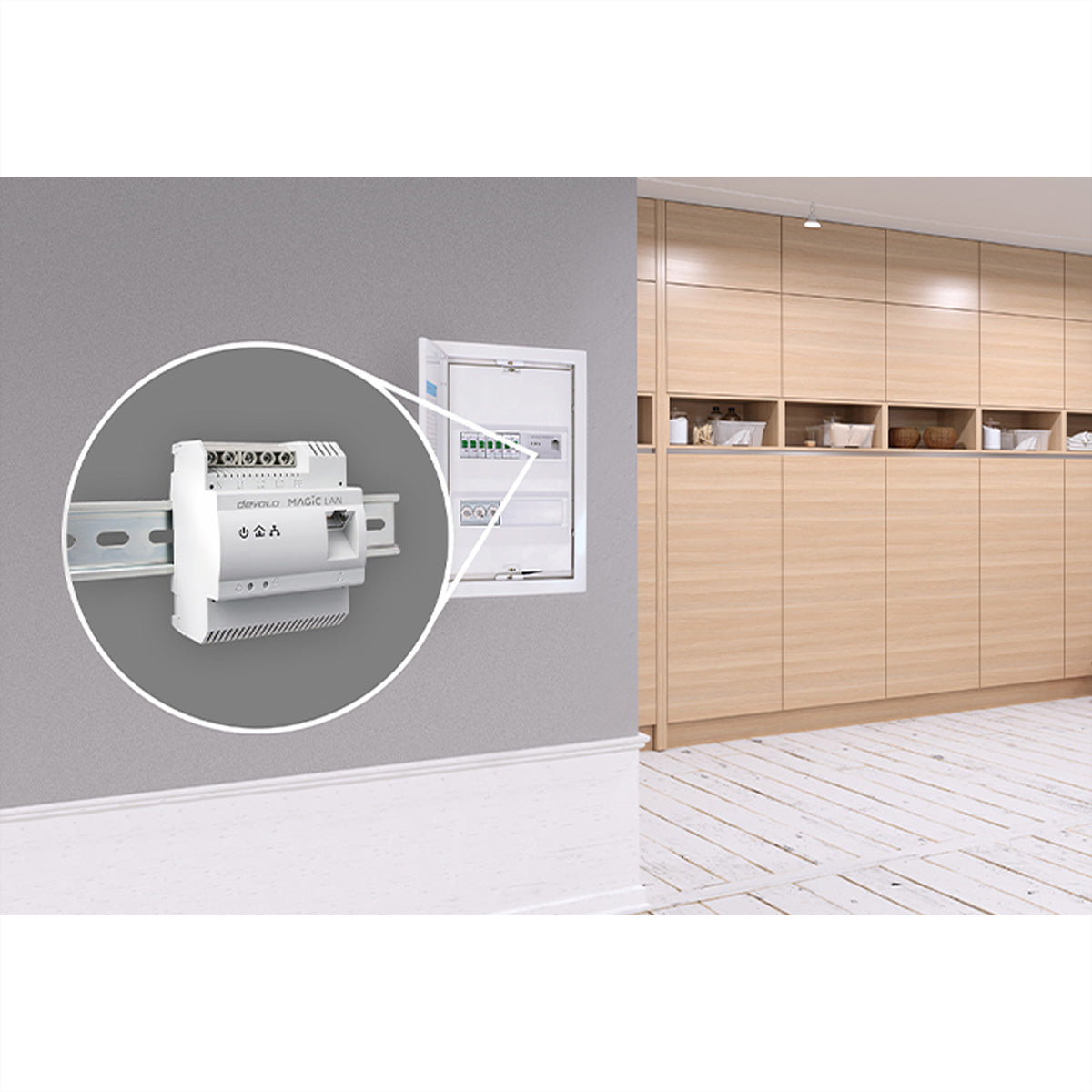 Devolo Magic 2 LAN DINschiene – Powerline Adapter – 2,4 Gbit/s, 1× 2,5G RJ‑45, Weiss