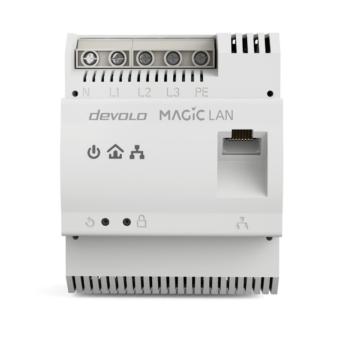 Devolo Magic 2 LAN DINschiene – Powerline Adapter – 2,4 Gbit/s, 1× 2,5G RJ‑45, Weiss