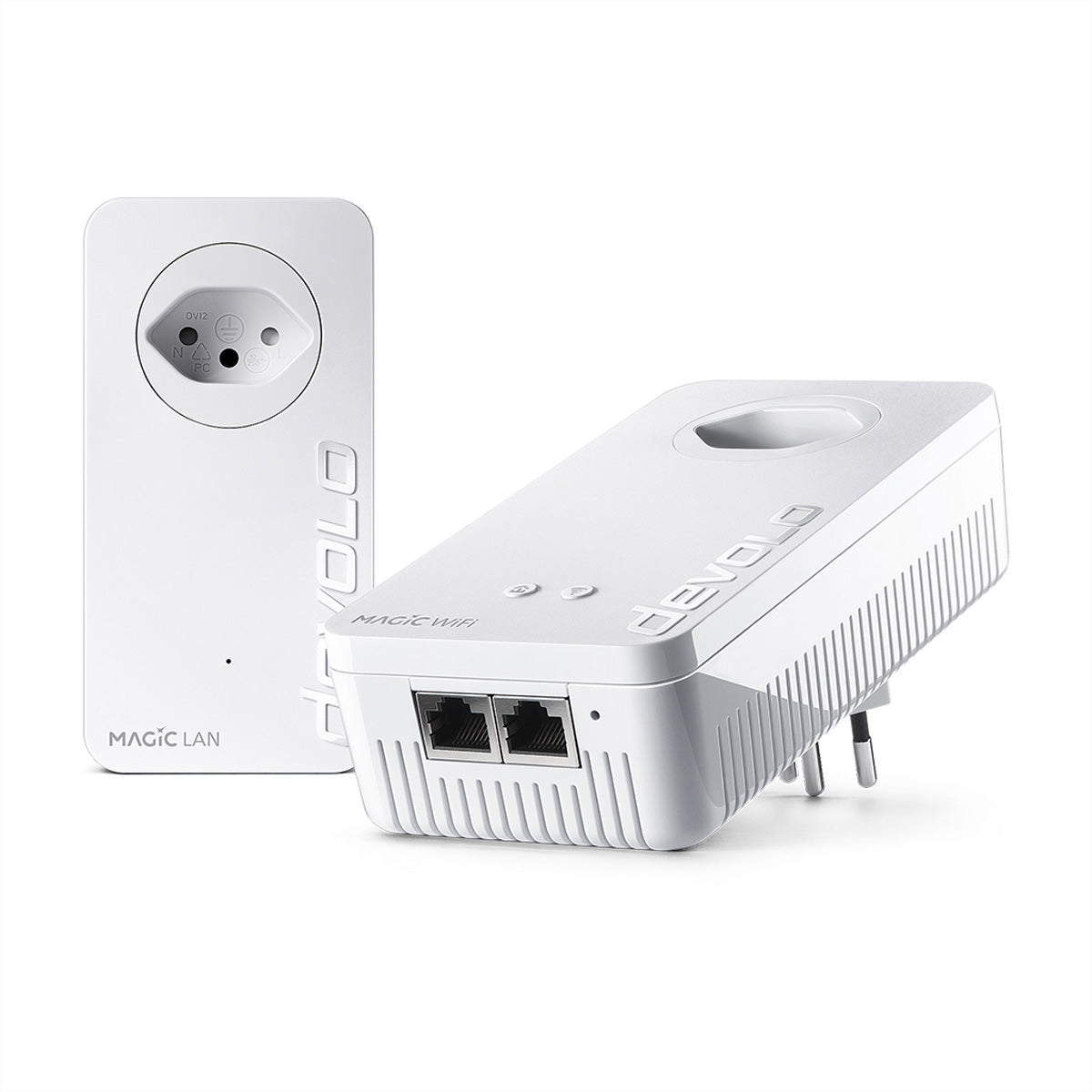 Devolo Magic 2 WiFi next Mesh-Set (2er) – Wi-Fi 5 (802.11ac), Dual-Band (2,4/5 GHz), bis 2,4 Gbit/s, 2×/1× Gig