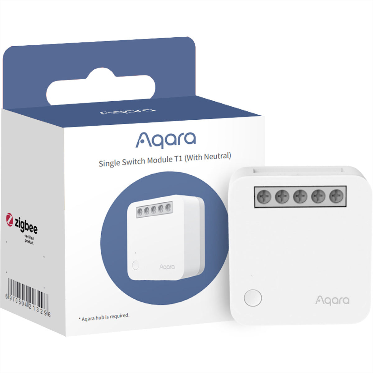 Aqara T1 – Zubehör – Schaltaktor mit Neutralleiter, Zigbee 3.0 – für Alexa, Google Assistant, Siri