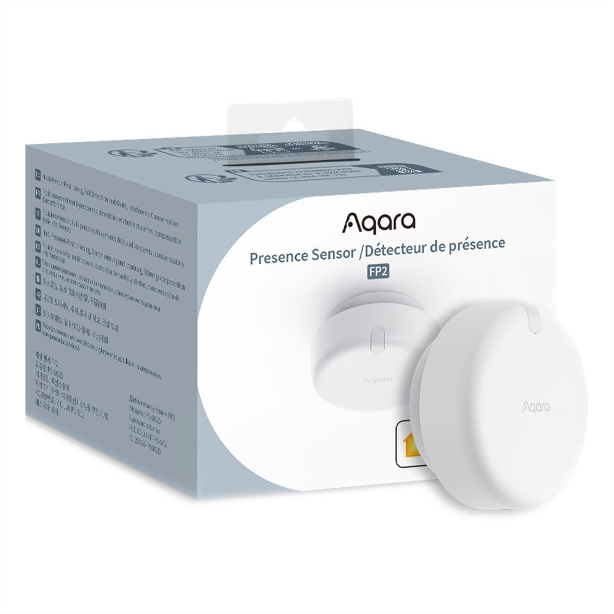 Aqara Präsenzsensor FP2 – Sensor – Bewegung, Licht, spritzwassergeschützt (IPX5) – für Apple HomeKit, Alexa