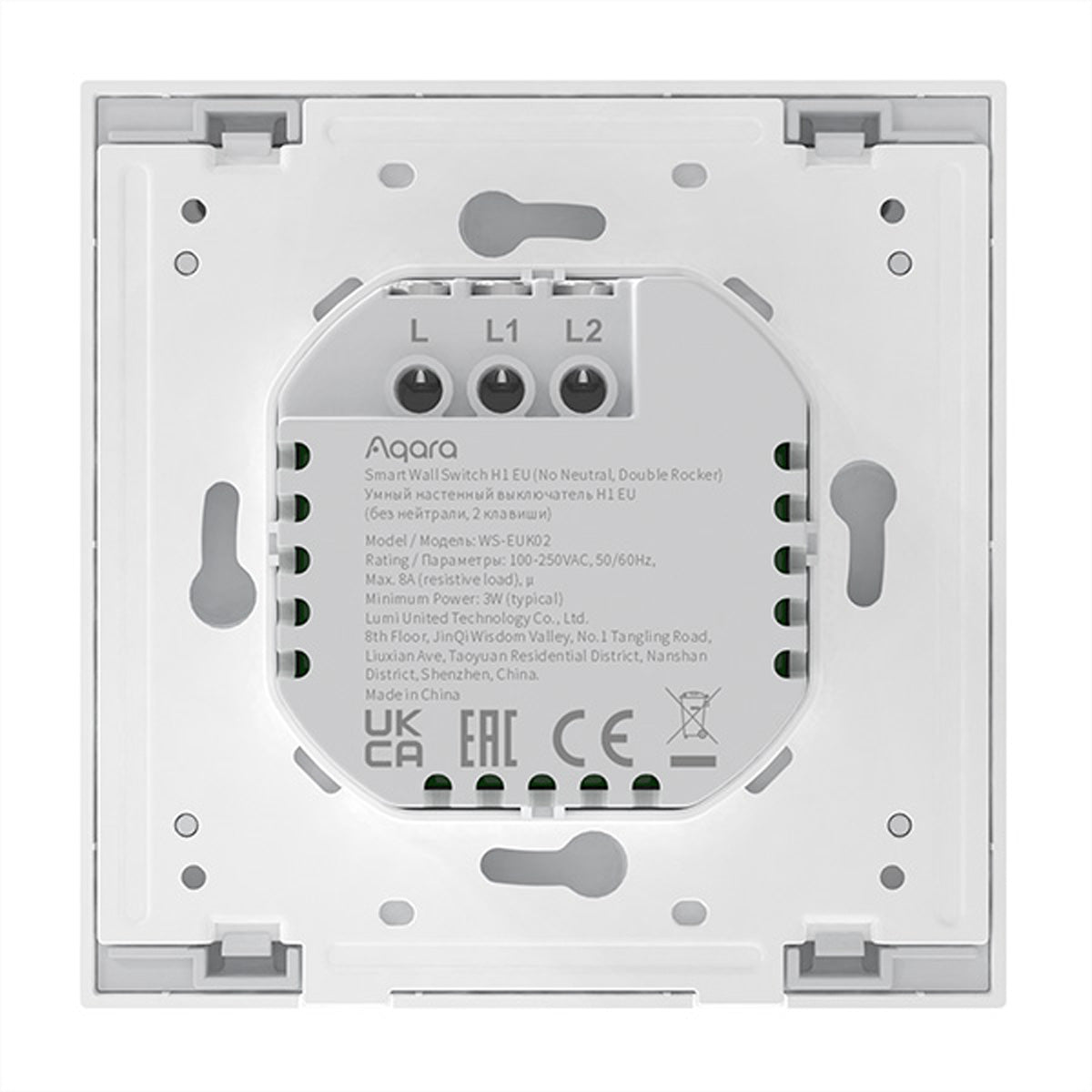 Aqara H1 – Smart-Taster – Zigbee, 2-fach, ohne Neutral – für Apple HomeKit, Amazon Alexa, Google Assistant