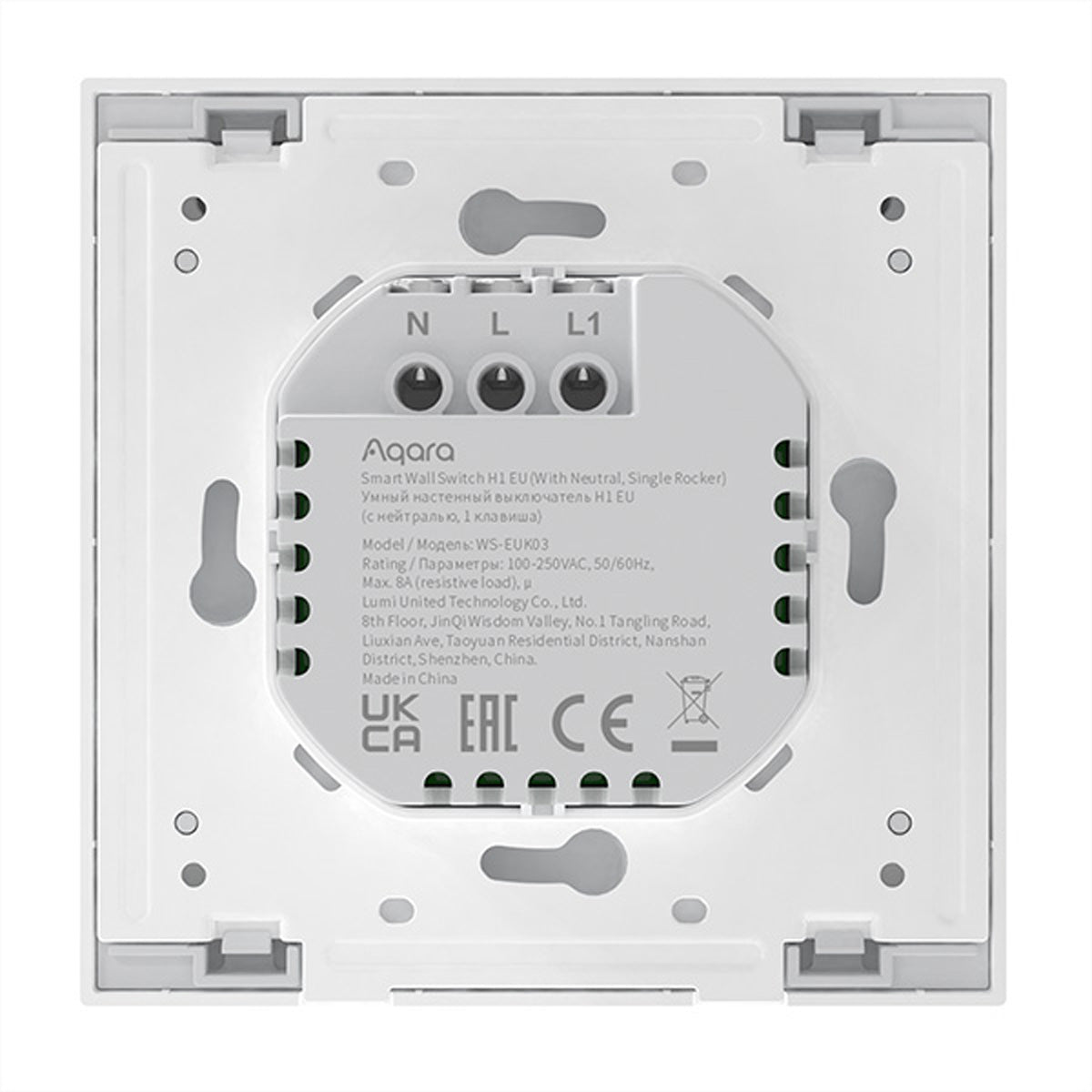 Aqara H1 – Smart-Taster – mit Neutralleiter, 1-Tasten – für Amazon Alexa, Google Assistant, Apple HomeKit