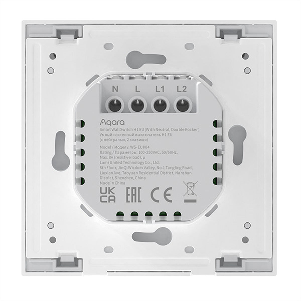 Aqara H1 – Smart-Taster – Zigbee, 2 Tasten, mit Neutralleiter – für Apple HomeKit, Amazon Alexa