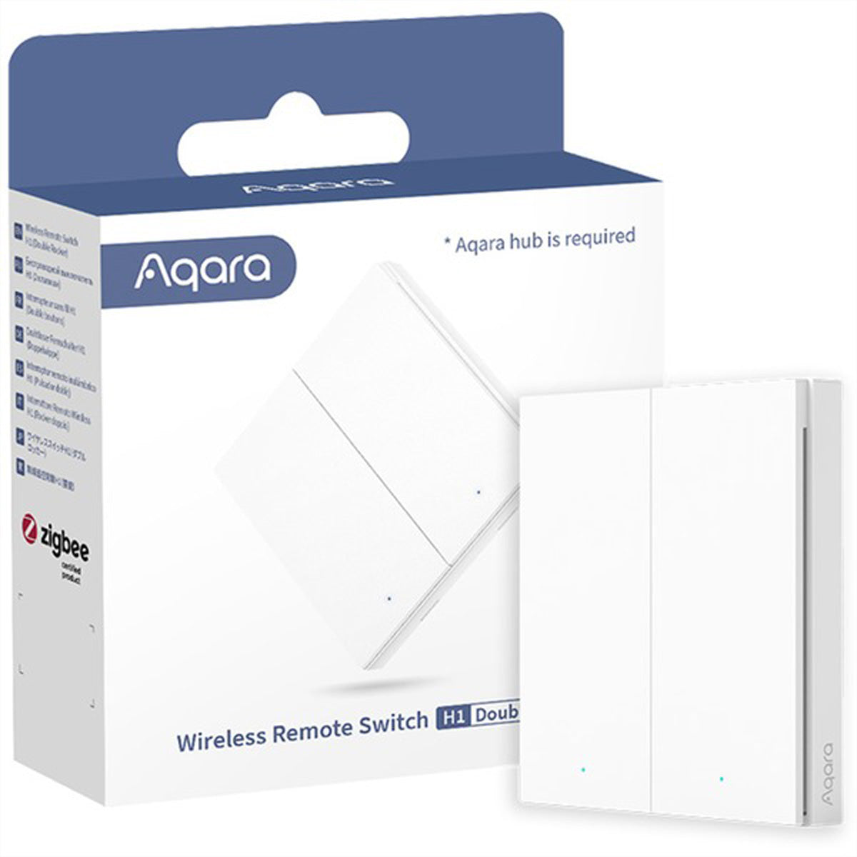 Aqara T1 – Smart-Taster – Zigbee, 2-Tasten, Batterie CR2450 – für Aqara