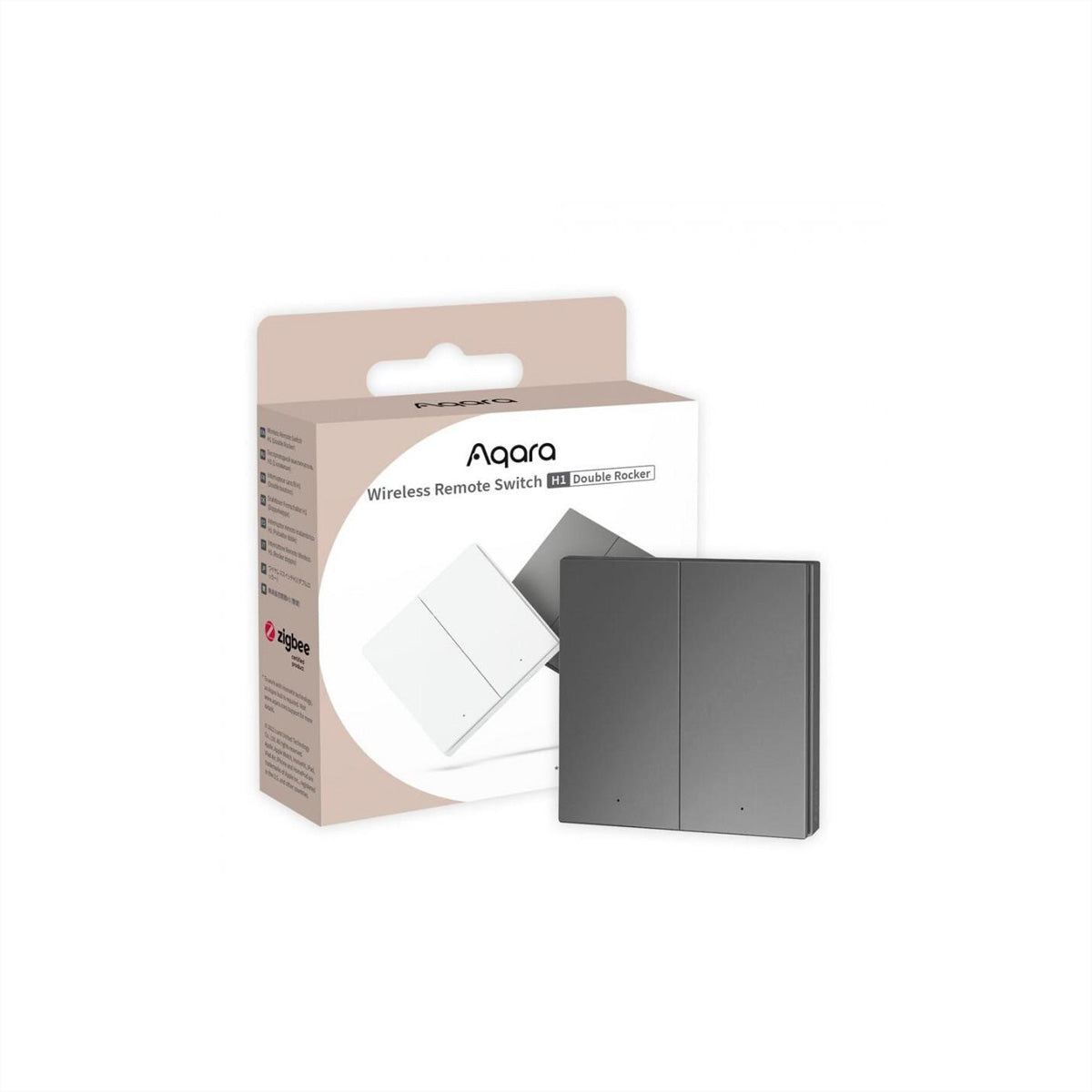 Aqara T1 – Smart-Taster – Zigbee 3.0, programmierbar (bis 7 Aktionen) – für Aqara, Apple HomeKit – Grau