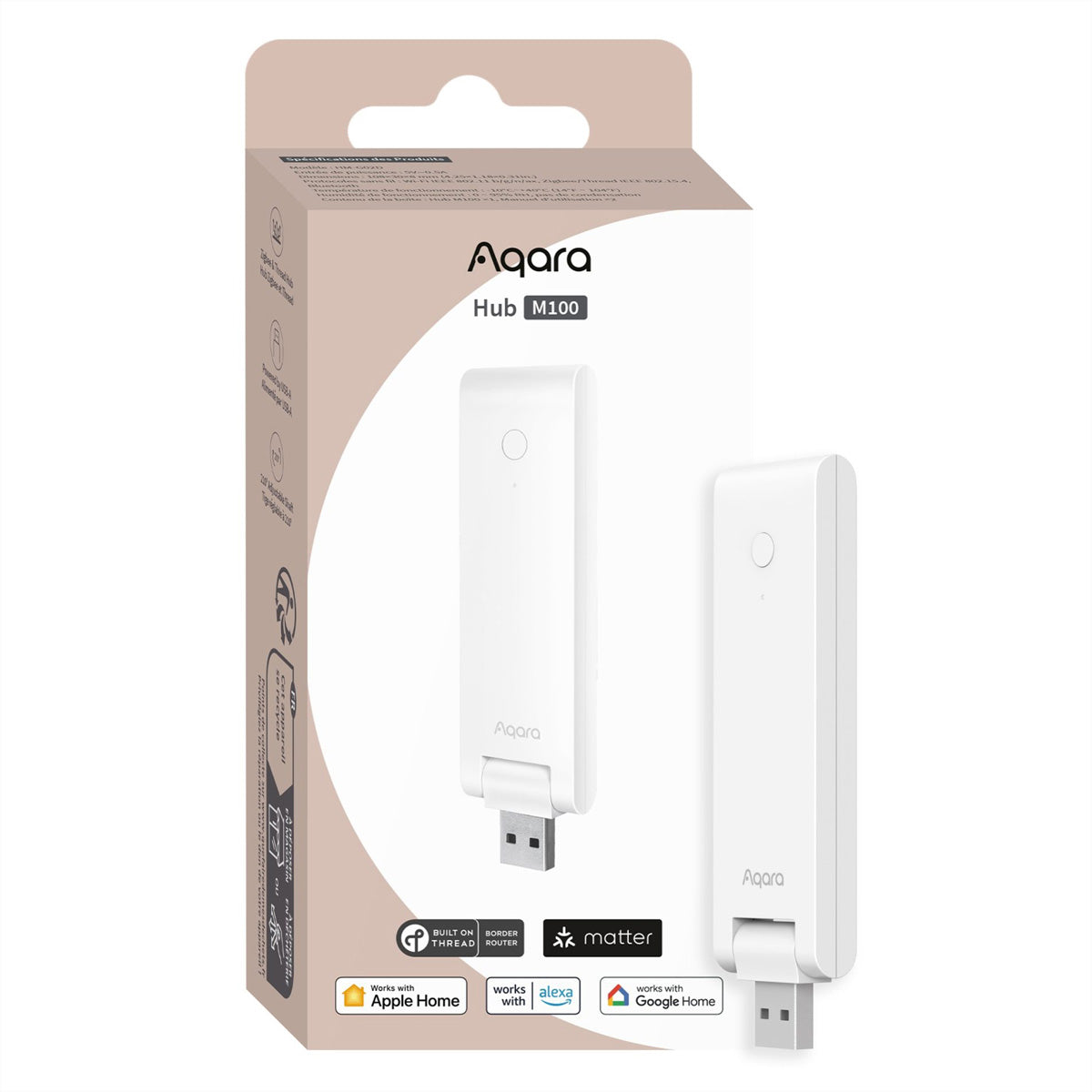 Aqara Hub M100 – Smart-Hub/Bridge – Matter, Zigbee, Thread – für Apple HomeKit, Google Home, Amazon Alexa