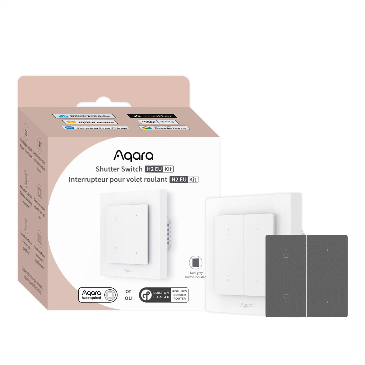 Aqara H2 (DS-K02D) – Smart-Taster – Bluetooth, 2 Tasten