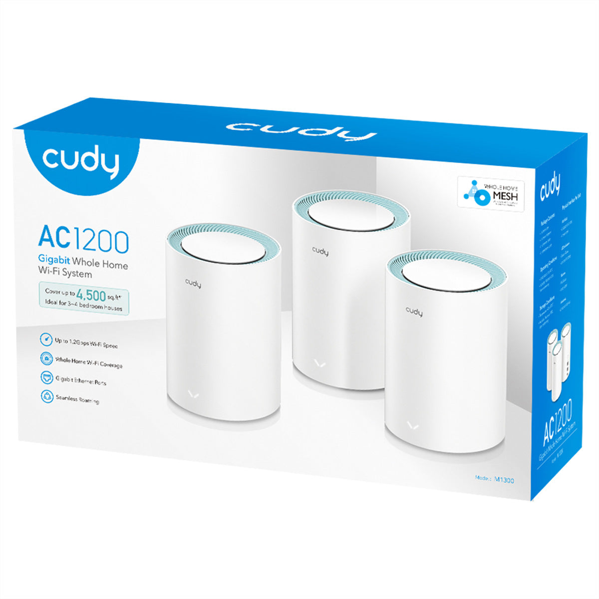 Cudy M1300 – Access Point – Wi-Fi 5 (2,4/5 GHz), 1,2 Gbit/s, 3er-Pack