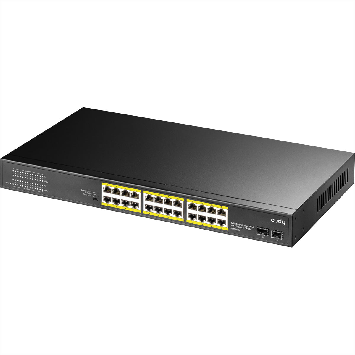 Cudy GS1028PS2 – Switch – 24× 1G, 2× SFP, PoE+, PoE-Budget 300 W, 19", 1U