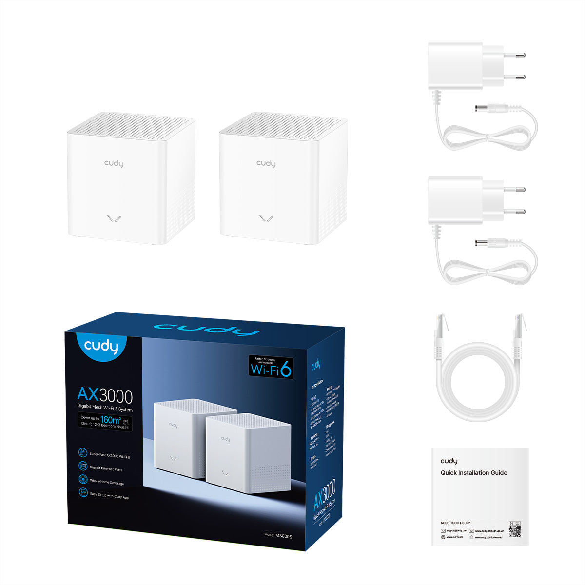 Cudy M3000S – WLAN-Router – Wi-Fi 6 Dual-Band (2,4/5 GHz), 3,0 Gbit/s
