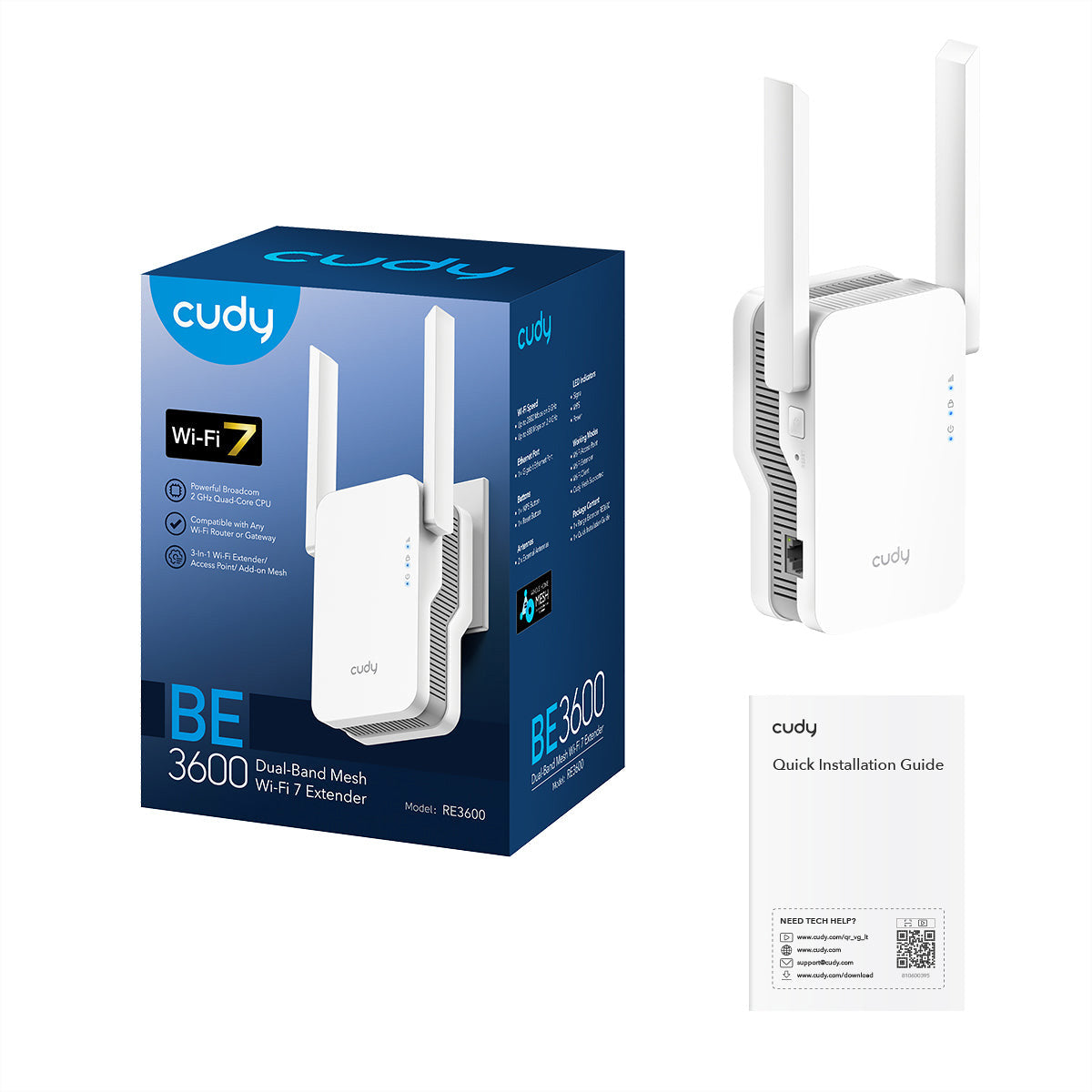 Cudy RE3600 – Access Point – Wi‑Fi 7 (2,4/5 GHz), 2,9 Gbit/s, GbE
