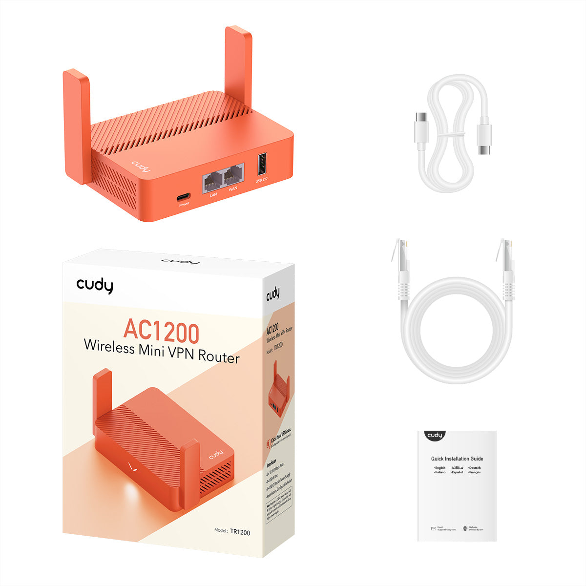 Cudy TR1200 – WLAN-Router – Wi-Fi 5 Dual-Band (2,4/5 GHz), 1,2 Gbit/s