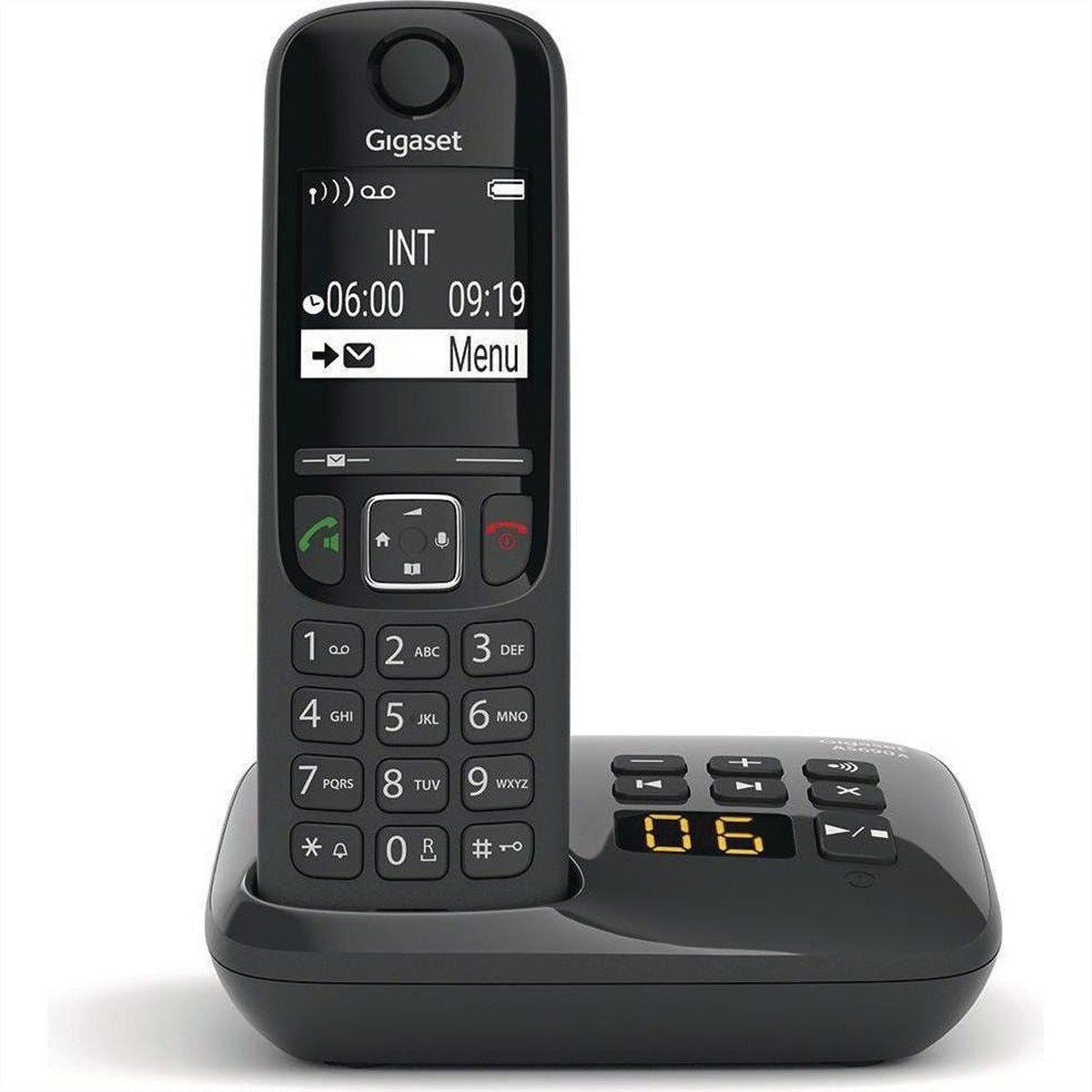 Gigaset AS690 A – DECT-Telefon, freisprechen, mit AB, 2" Display, schwarz