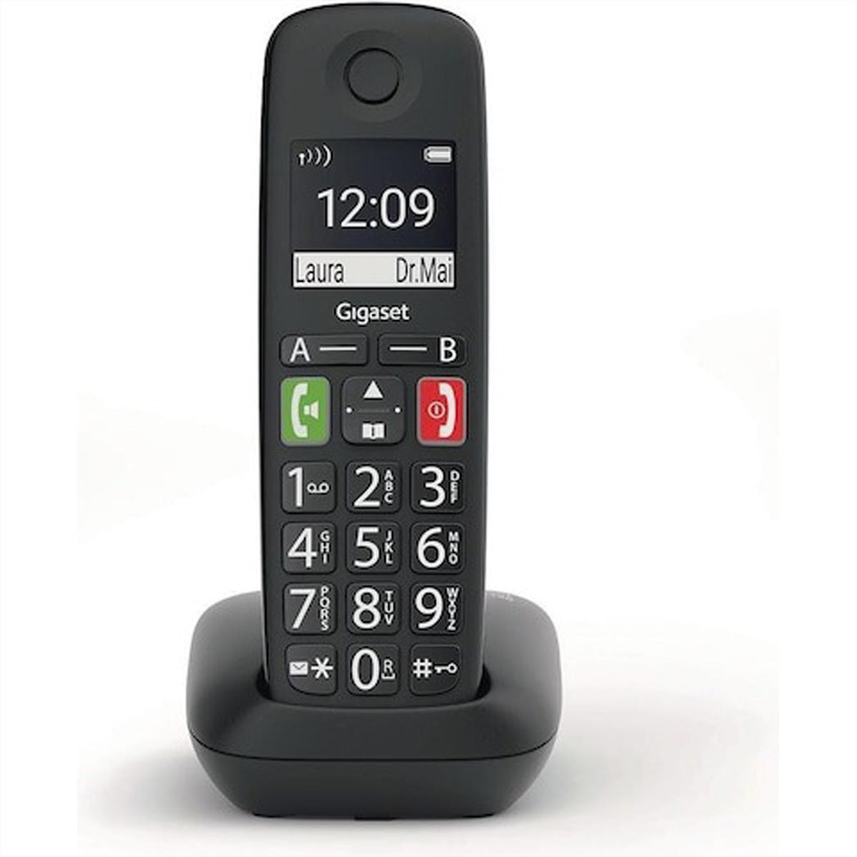 Gigaset E290 – DECT-Telefon mit Basis, Freisprechen, schwarz
