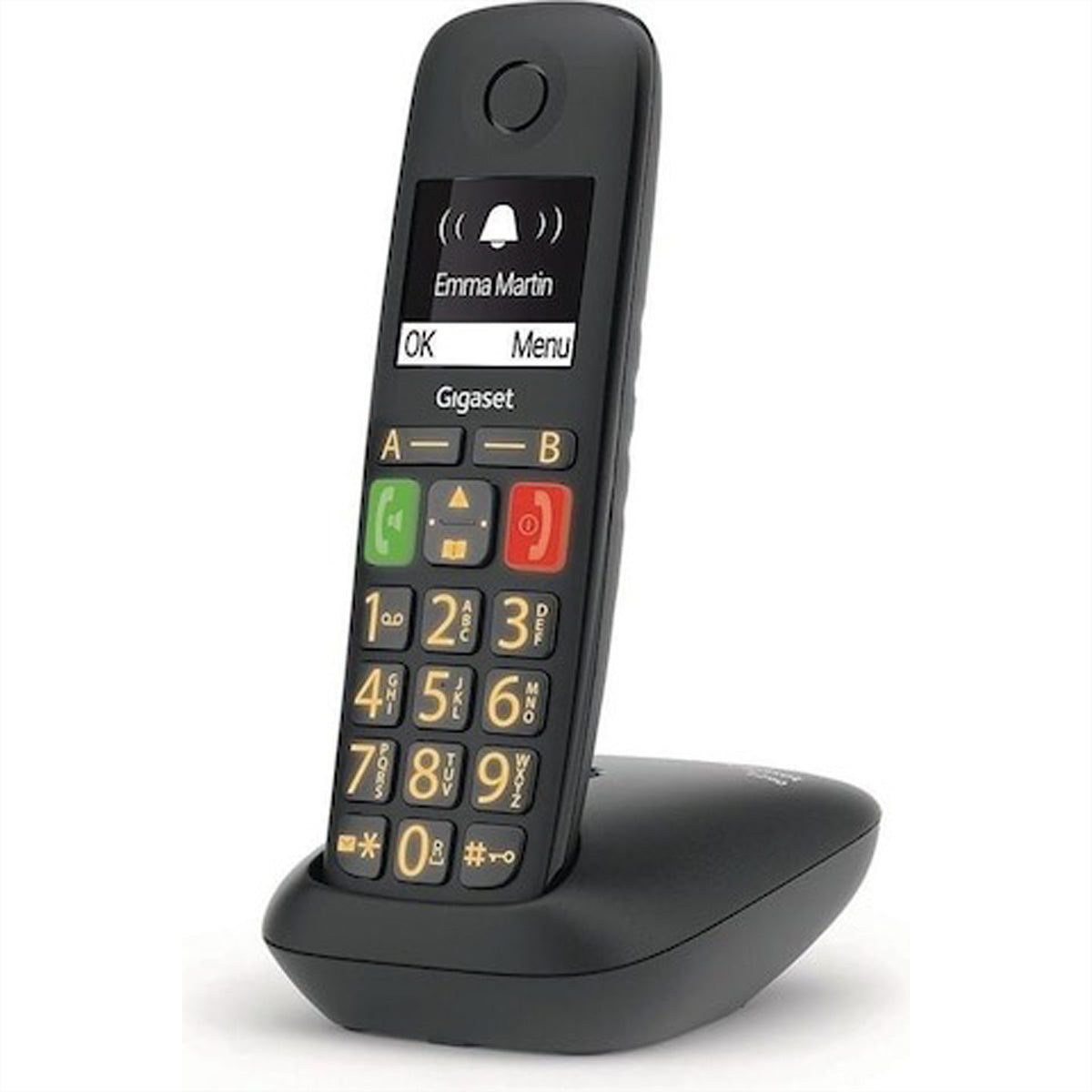 Gigaset E290 – DECT-Telefon mit Basis, Freisprechen, schwarz