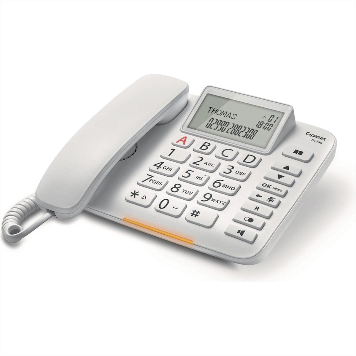 Gigaset DL380 – Analogtelefon, Freisprechen, Anrufer-ID, Weiss