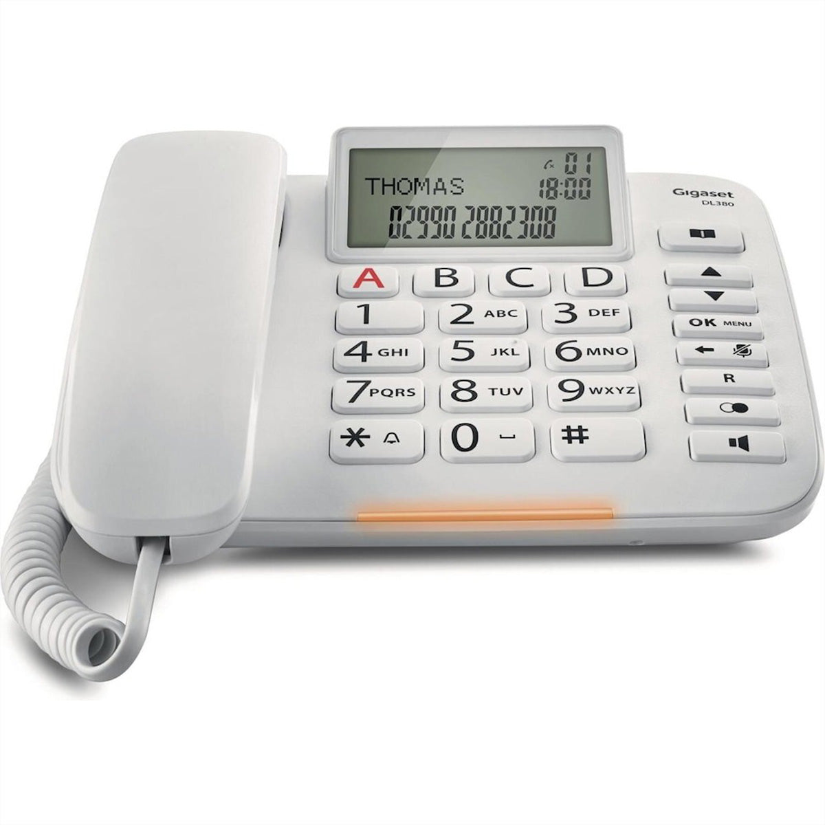 Gigaset DL380 – Analogtelefon, Freisprechen, Anrufer-ID, Weiss