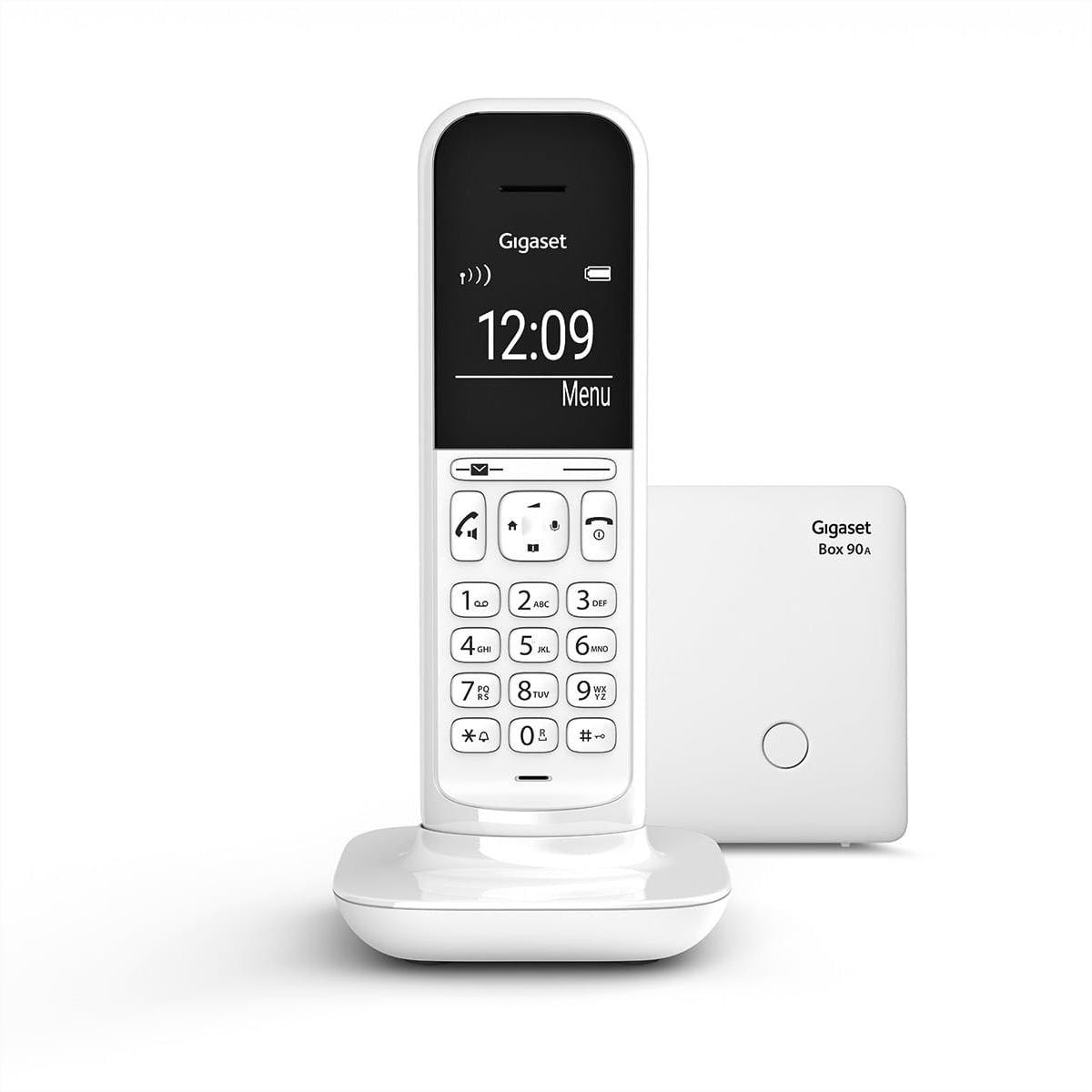 Gigaset CL390A – DECT-Telefon mit Basis, 2" Display, mit Anrufbeantworter, Freisprechen, weiss