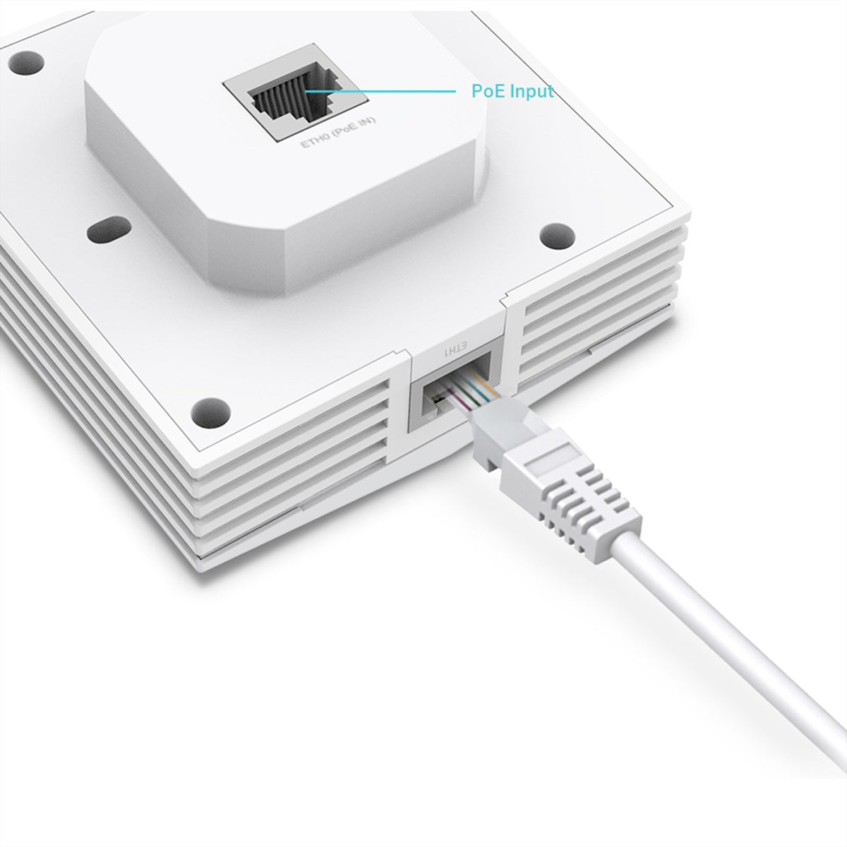 TP-Link EAP650-Wall – Access Point – Wi-Fi 6 (2,4/5 GHz), 3,0 Gbit/s, 2×GbE, PoE+, Wandmontage