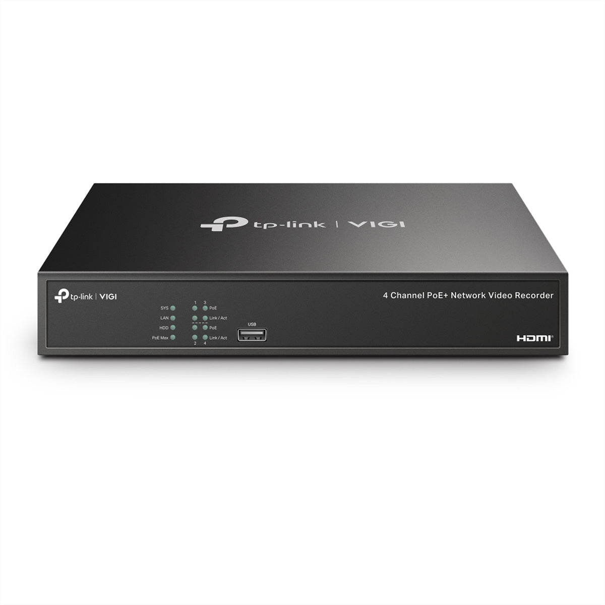 TP-Link VIGI NVR1004H-4P-2TB – 4K – PoE – 2 TB HDD – 4 Kanäle