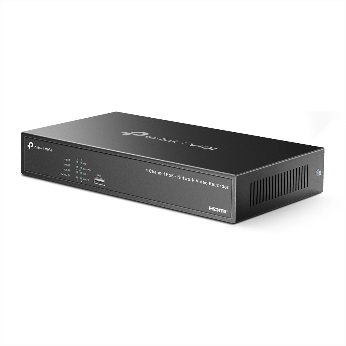 TP-Link VIGI NVR1004H-4P-2TB – 4K – PoE – 2 TB HDD – 4 Kanäle