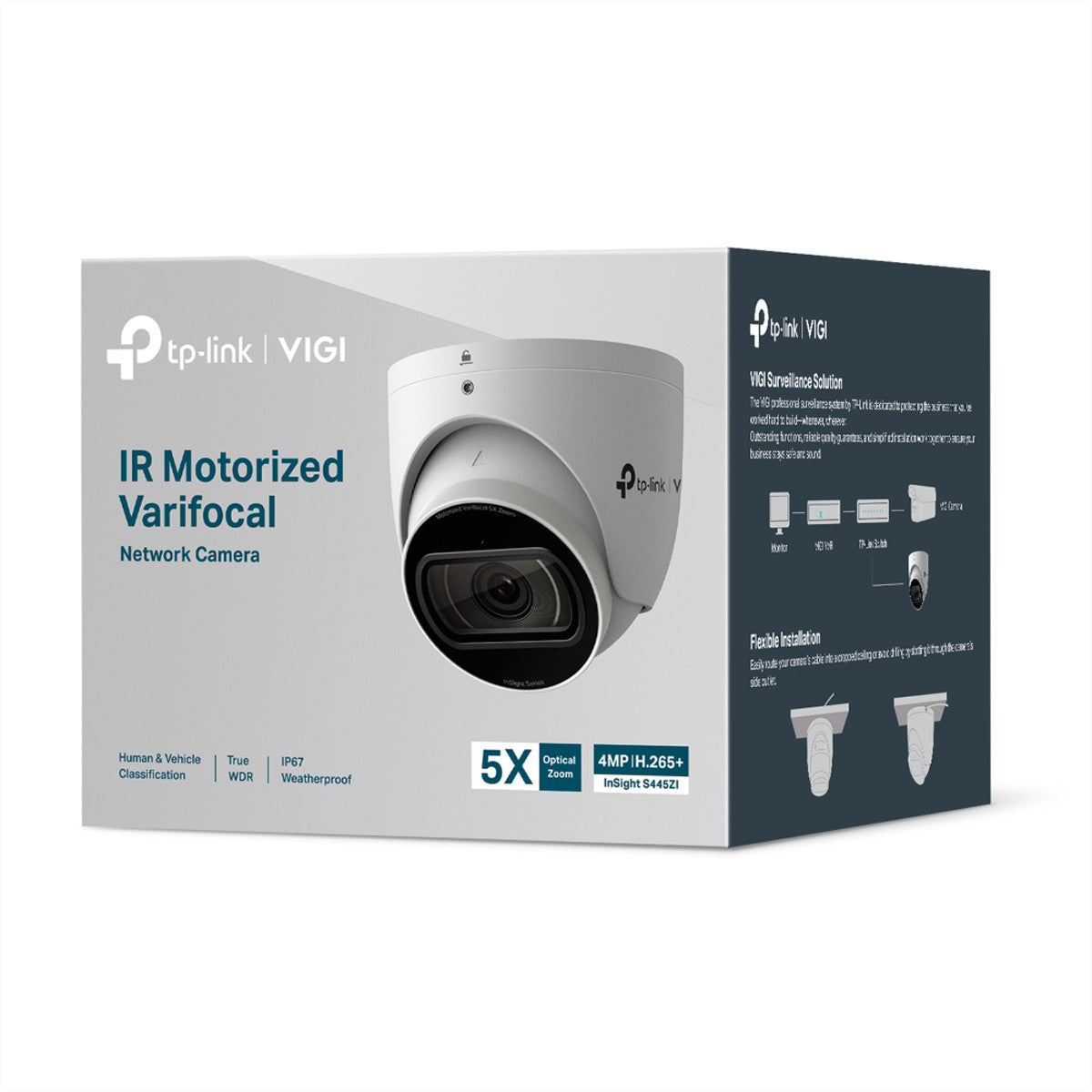 TP-Link InSight S445ZI – Turret – 4MP – 5× Zoom – PoE – IP67 IK10