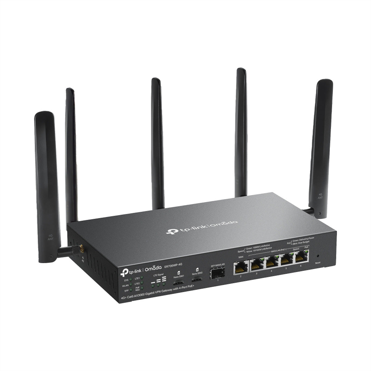 TP-Link ER706WP-4G – WLAN-Router – Wi-Fi 6 Dual-Band (2,4/5 GHz), 3,0 Gbit/s