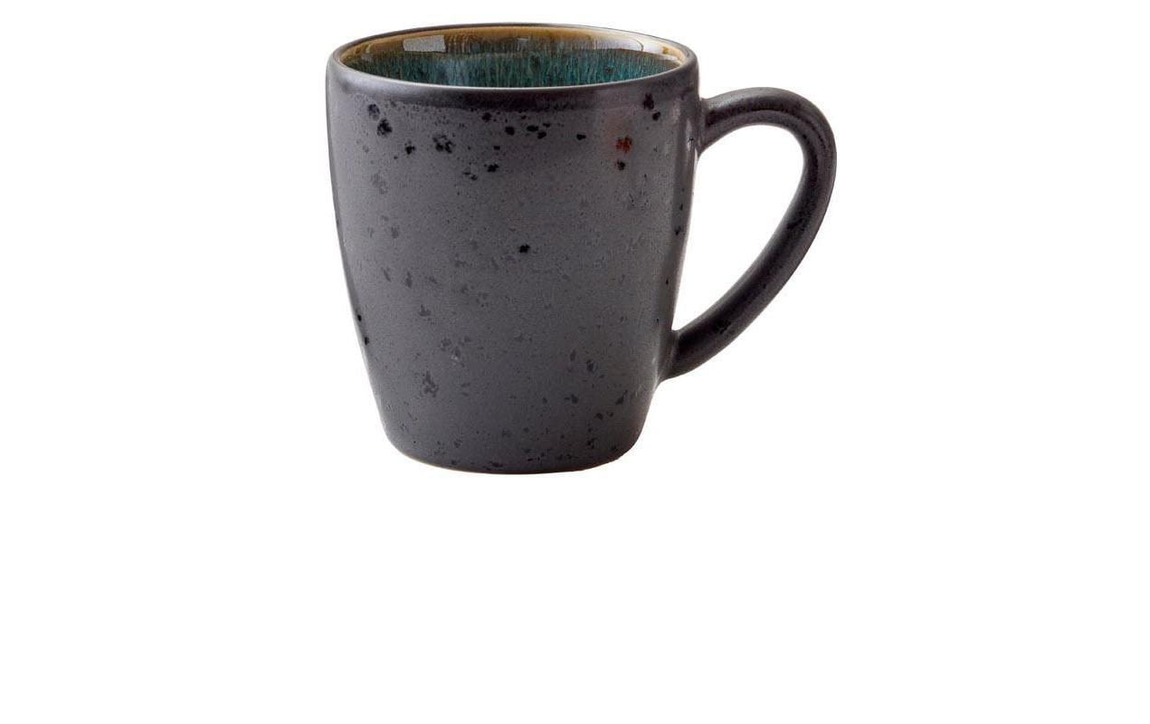 BITZ Kaffeetasse – 6er Set, 190 ml, Ø 6,8 cm, Steinzeug, Schwarz/Grün, spülmaschinenfest, mikrowellengeeignet