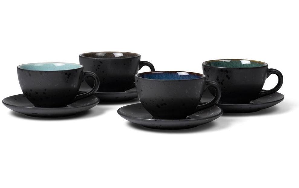 BITZ Kaffeetasse – 4er Set, 240 ml, Ø 10,0 cm, Steingut, Mehrfarbig, spülmaschinenfest, mikrowellengeeignet
