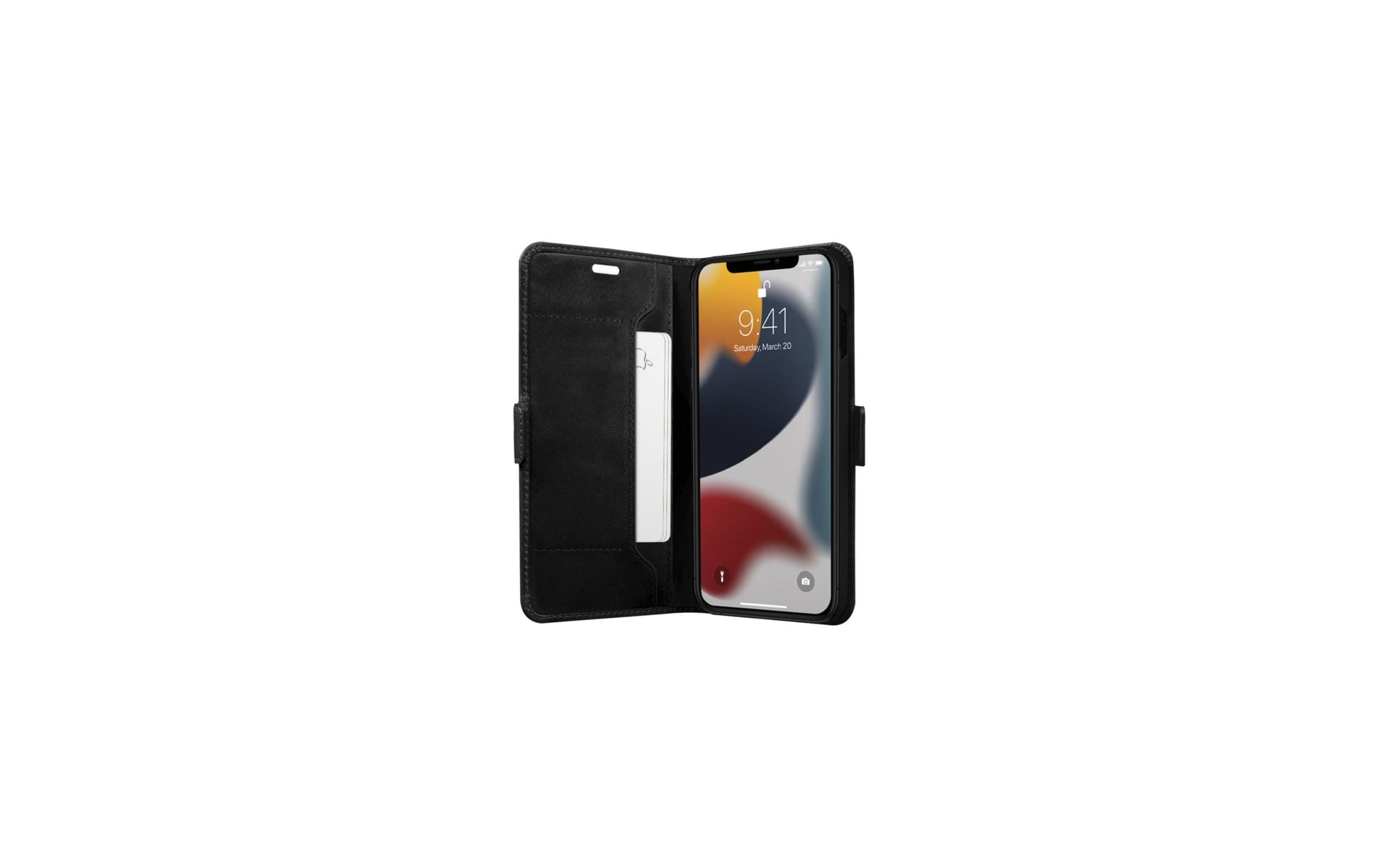 dbramante1928 Copenhagen Slim Wallethülle – für Apple iPhone 13 Pro Max, 3 Kartenfächer, Leder, schwarz