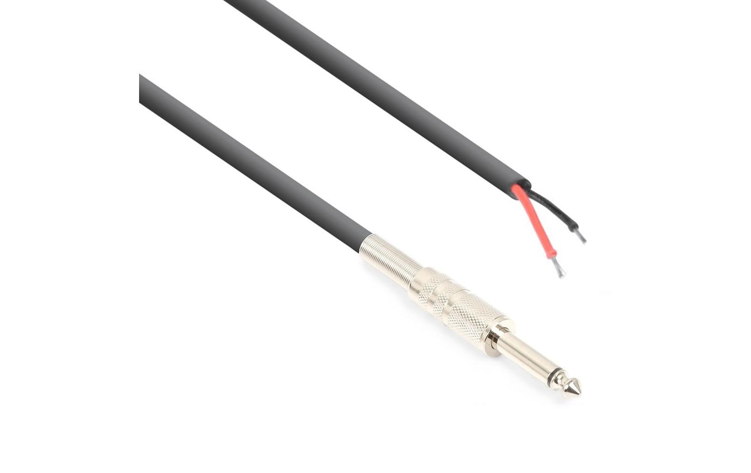 Skytronic 6,3 mm Klinkenkabel – 6,3 mm Klinkenstecker – offen – 6 m, 2×0,75 mm²