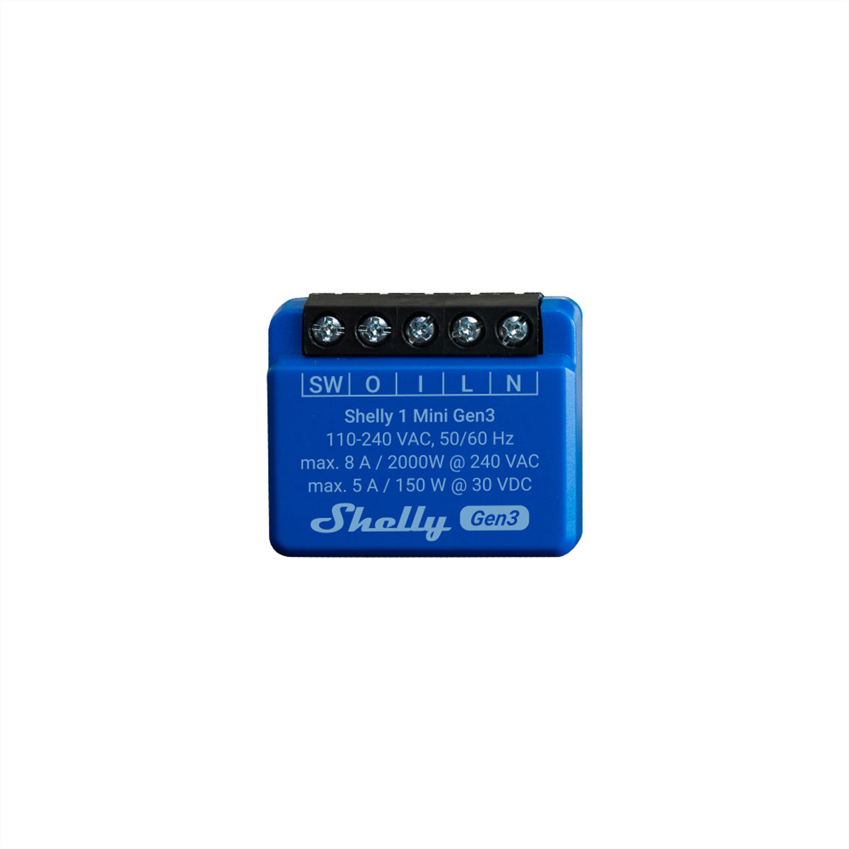 Shelly 1 Mini Gen3 – Zubehör – Schaltaktor, WLAN, Bluetooth, 8 A – für Amazon Alexa, Google Assistant