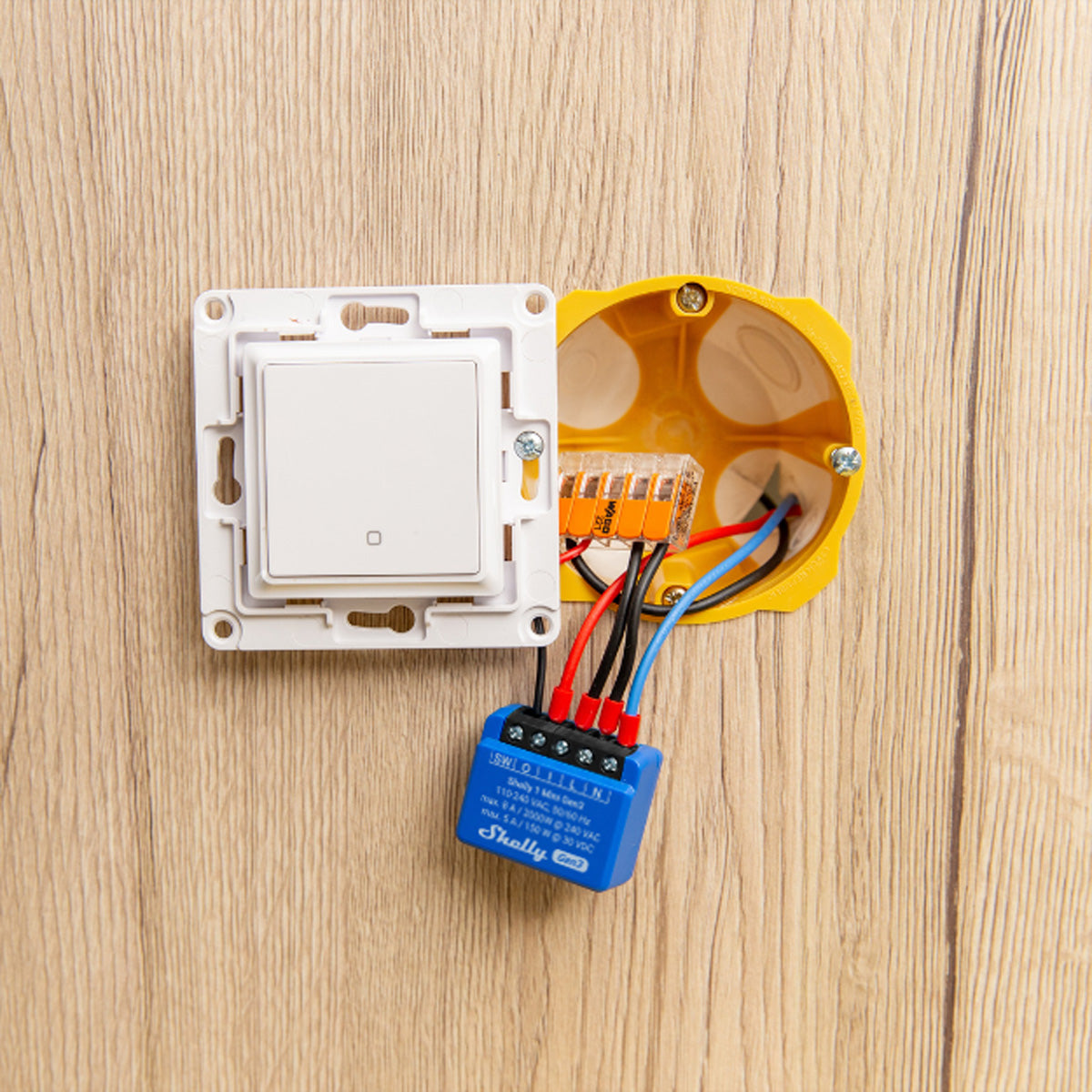 Shelly 1 Mini Gen3 – Zubehör – Schaltaktor, WLAN, Bluetooth, 8 A – für Amazon Alexa, Google Assistant