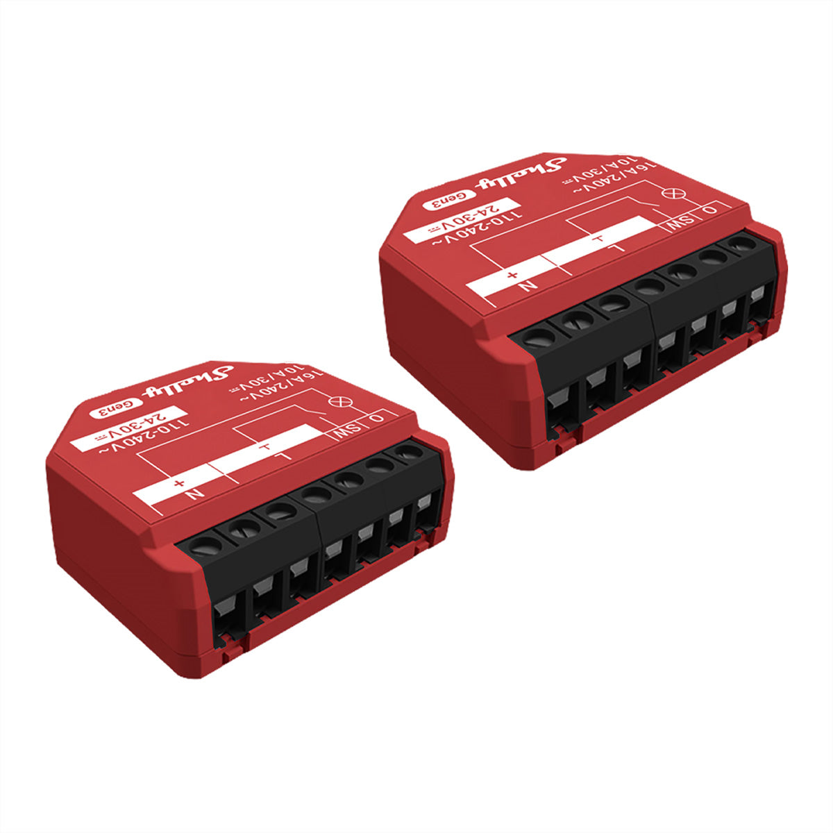 Shelly 1PM Gen3 – Schaltaktor – WLAN, Bluetooth, Leistungsmessung, 16 A – 2er-Set