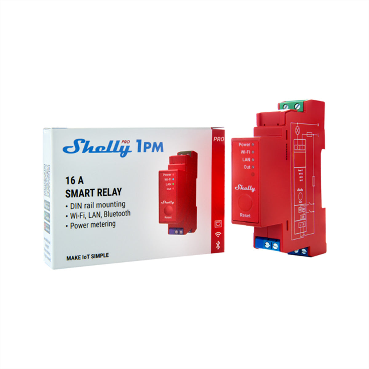 Shelly Pro 1PM – Schaltaktor – WLAN, Bluetooth, Leistungsmessung