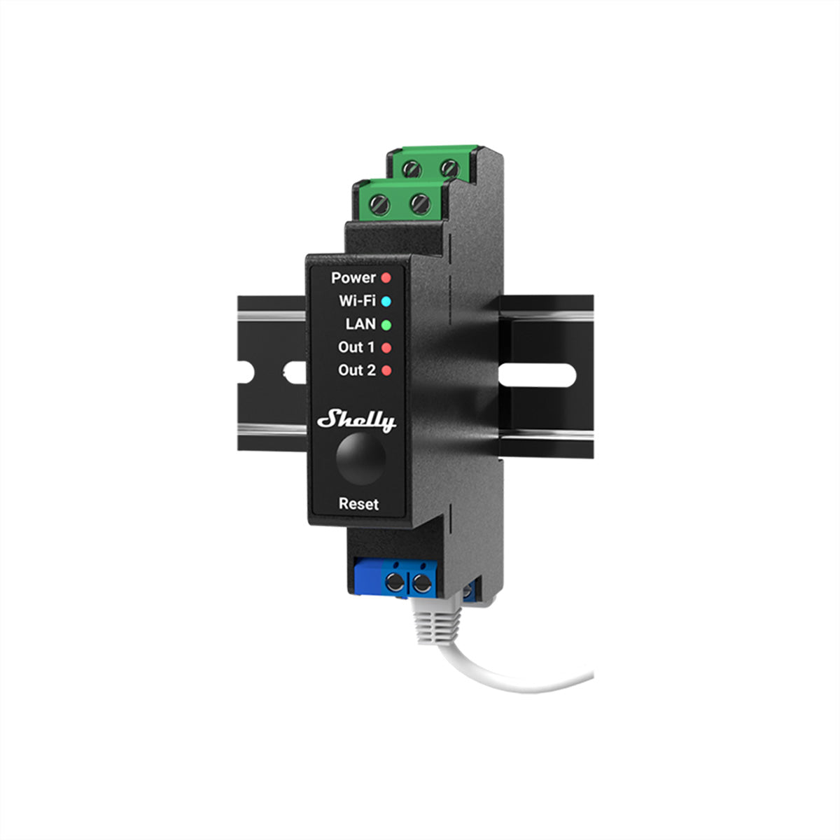 Shelly Pro 2 PM – Zubehör – Schaltaktor, 2 Kanäle, Leistungsmessung, WLAN, LAN, Bluetooth