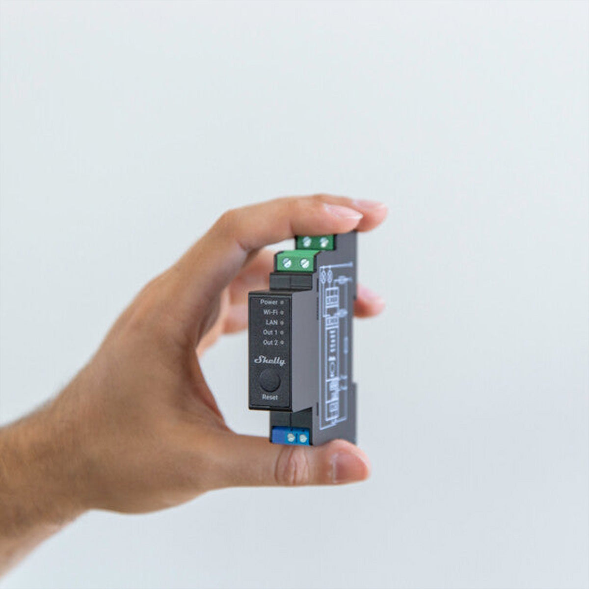 Shelly Pro 2 PM – Zubehör – Schaltaktor, 2 Kanäle, Leistungsmessung, WLAN, LAN, Bluetooth