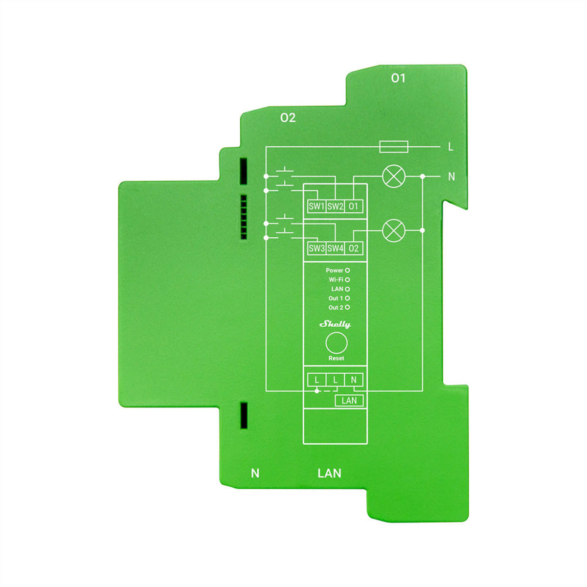 Shelly Dimmaktor Pro 2PM – Zubehör – WLAN, LAN, Bluetooth