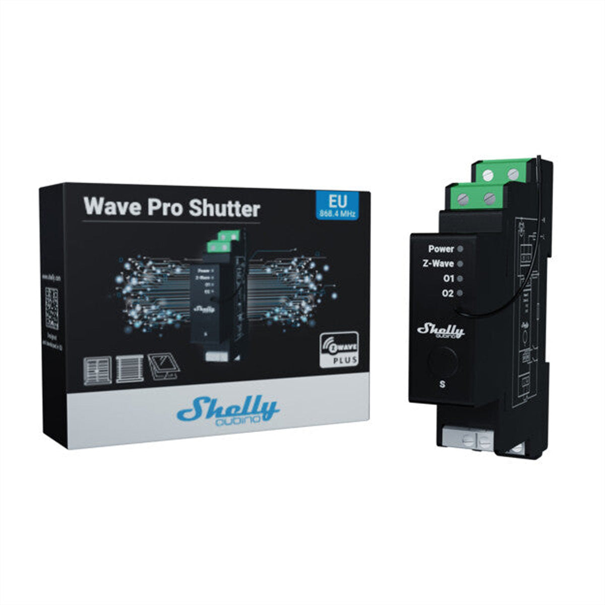 Shelly Schaltaktor – Z-Wave, 16 A, Leistungsmessung, DIN-Schiene