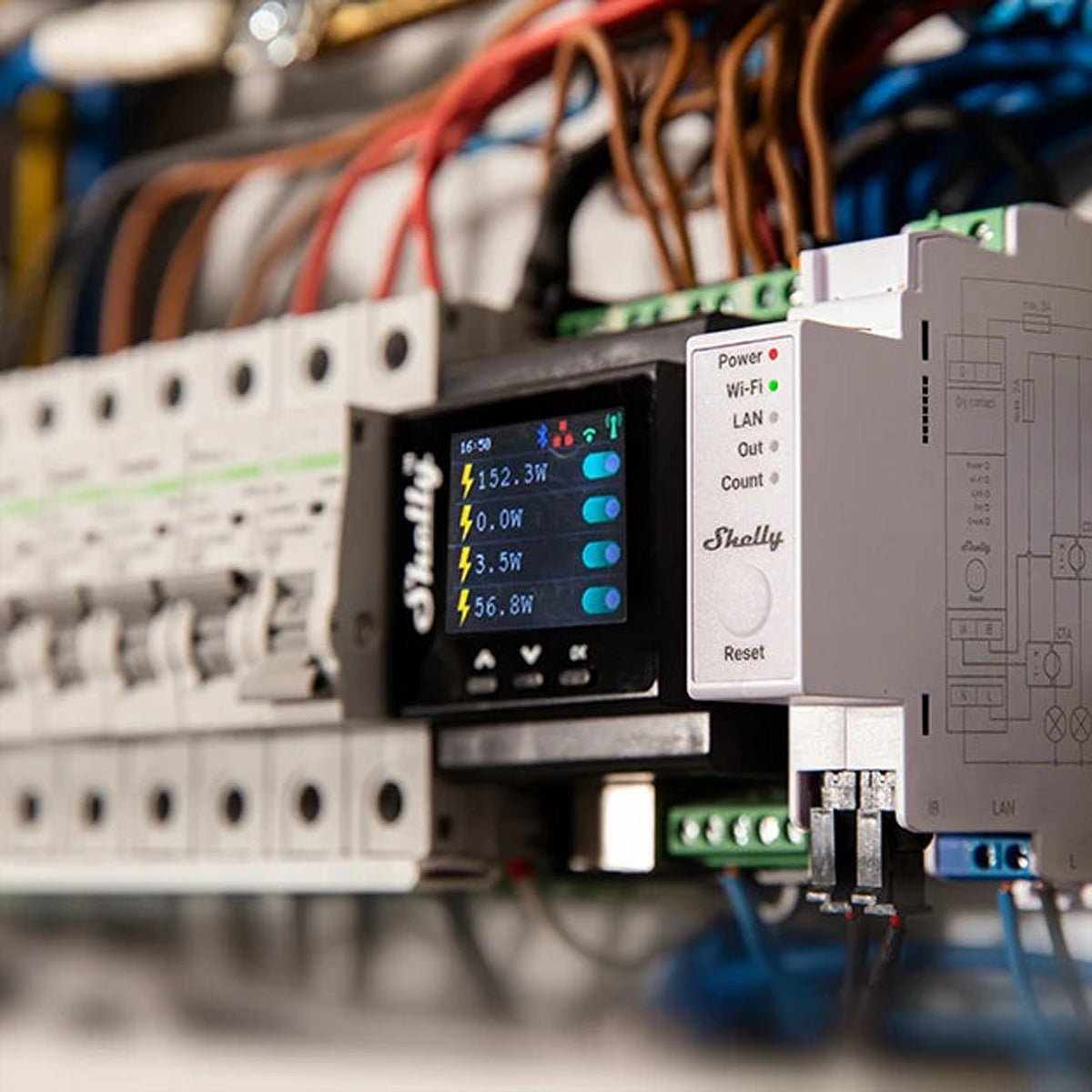Shelly Pro EM-50 – Energiezähler – 1-Phasen, 50 A, LAN/WLAN