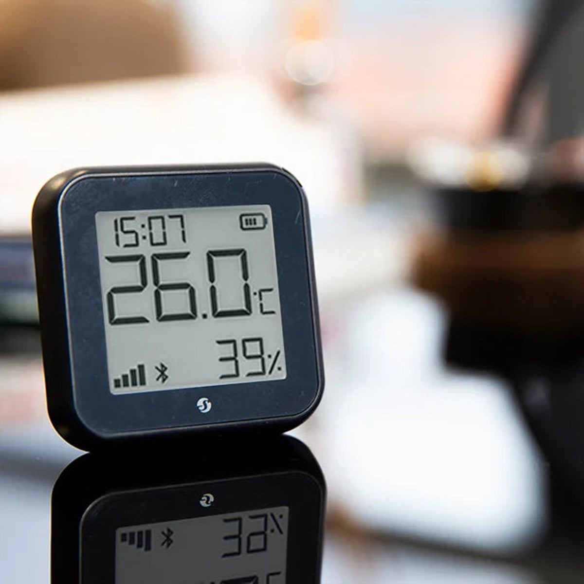 Shelly Gen3 – Temperatur- & Feuchtigkeitssensor, WLAN & Bluetooth, E-Paper-Display – Schwarz