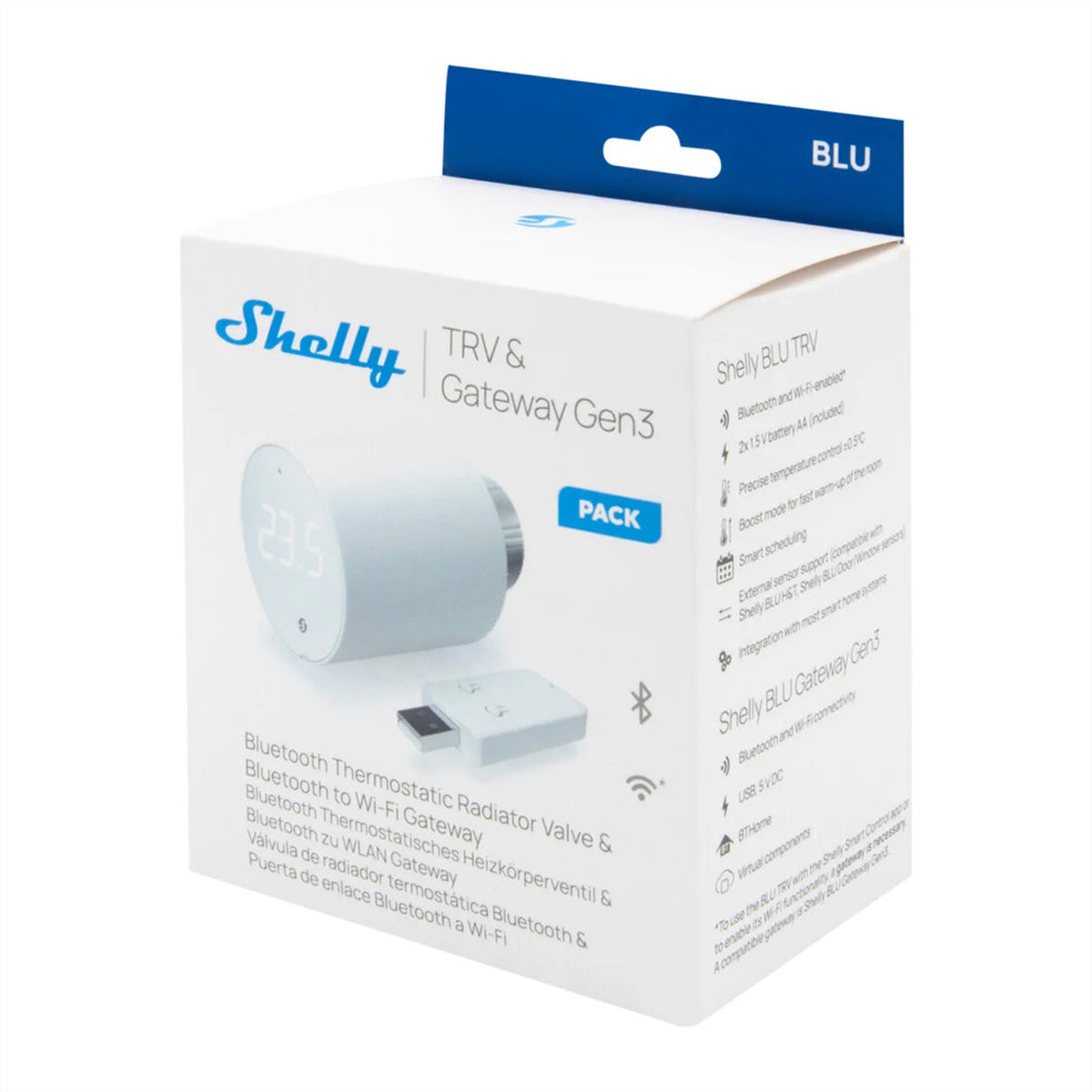 Shelly BLU TRV Gen3 – Heizkörperthermostat – Bluetooth, Blu Gateway