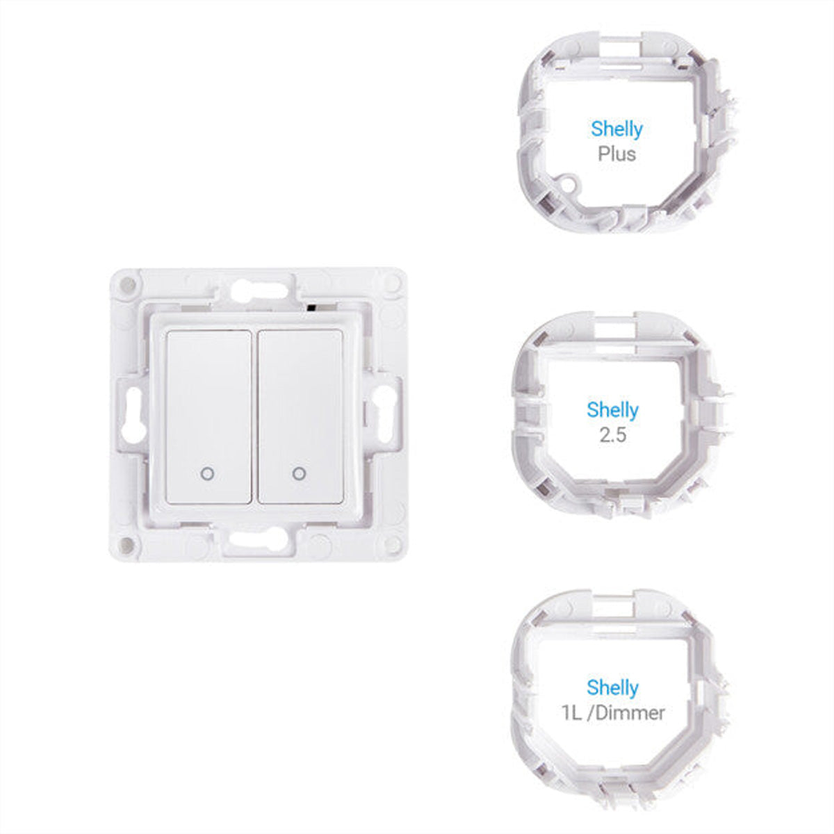 Shelly Wandschalter 2 – Smart-Taster – WLAN, Unterputz, 2 Tasten – für Shelly 2.5, Shelly Plus i4